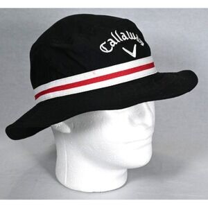 Callaway Golf Bucket Hat Black w/ White Red Stripe L/XL‎